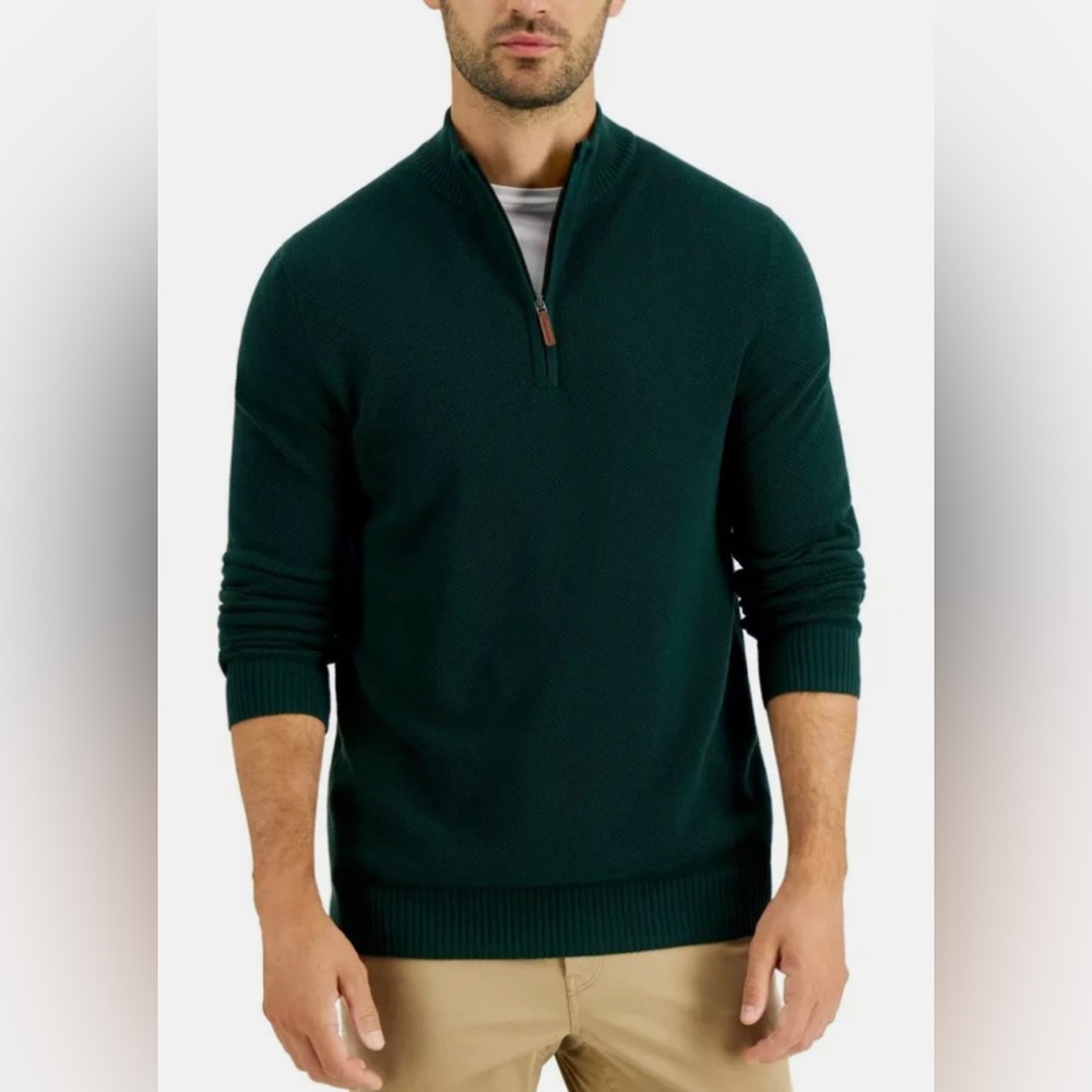 Club Room Men's Quarter-Zip French Rib Pullover Sweater Size S, L M, XL